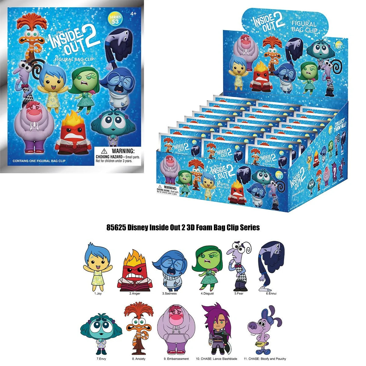 Inside Out 2 3D Foam Bag Clip