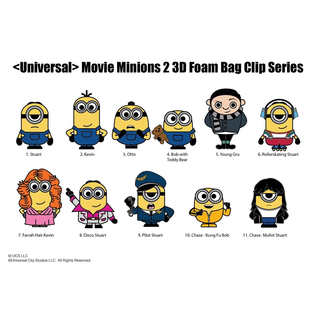 Minions 2 3D Foam Bag Clip