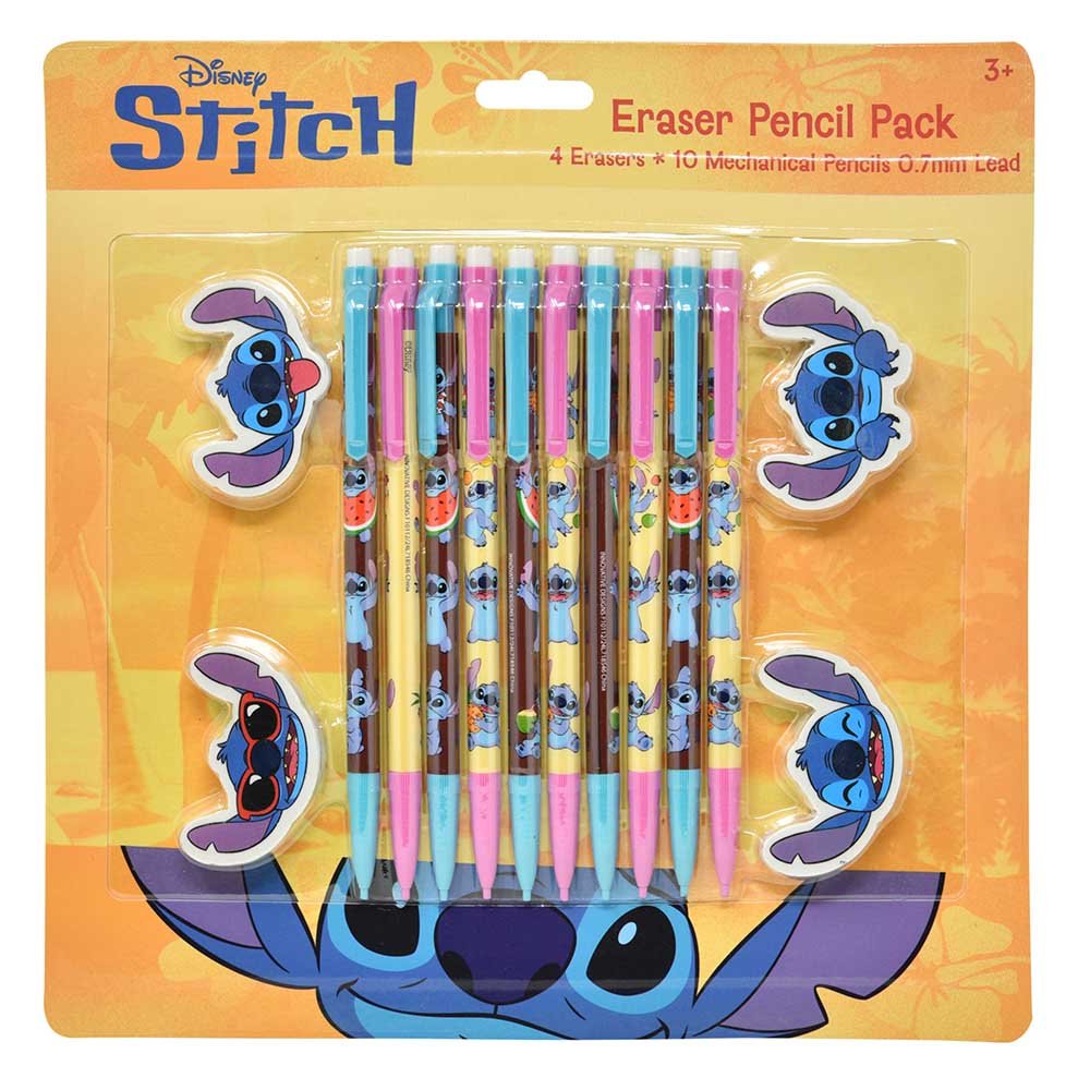 Stitch 10pk Mechanical Pencils with 4 Shaped Erasers