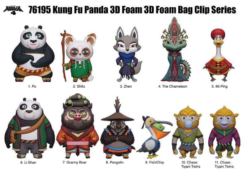 Kung Fu Panda Movie 4 3D Foam Bag Clip