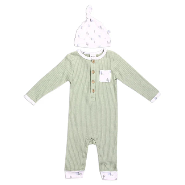 ATTITUDE BABY Boys Newborn 2-Piece Coverall & Hat Set