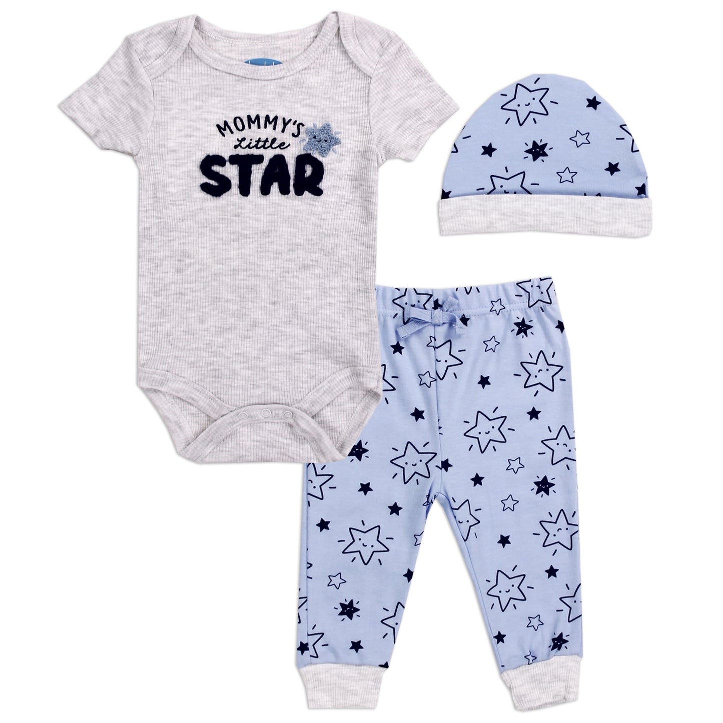 BON BEBE Boys Set Includes: Creeper, Pant, and matching Hat