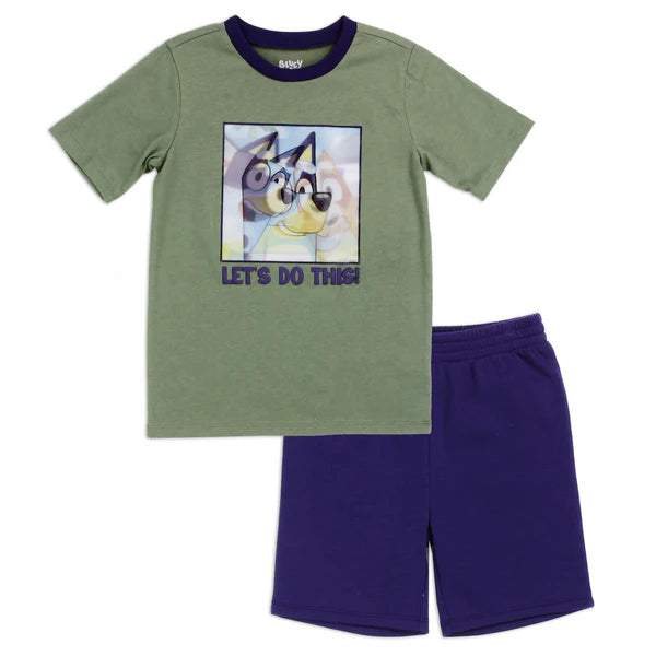 BLUEY Boys 2-Piece Short Set with lenticular patch