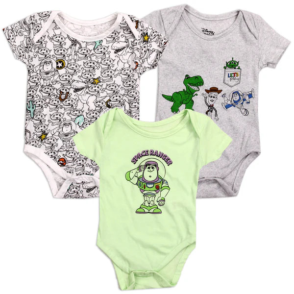 TOY STORY Boys 3-Pack Creeper Set