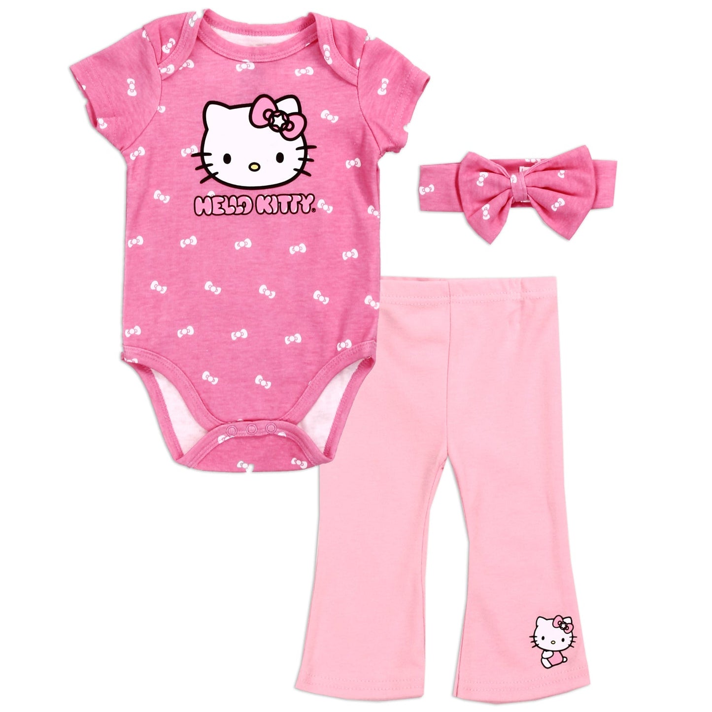 HELLO KITTY Girls 3-Piece Creeper, Pants, and Headband Se