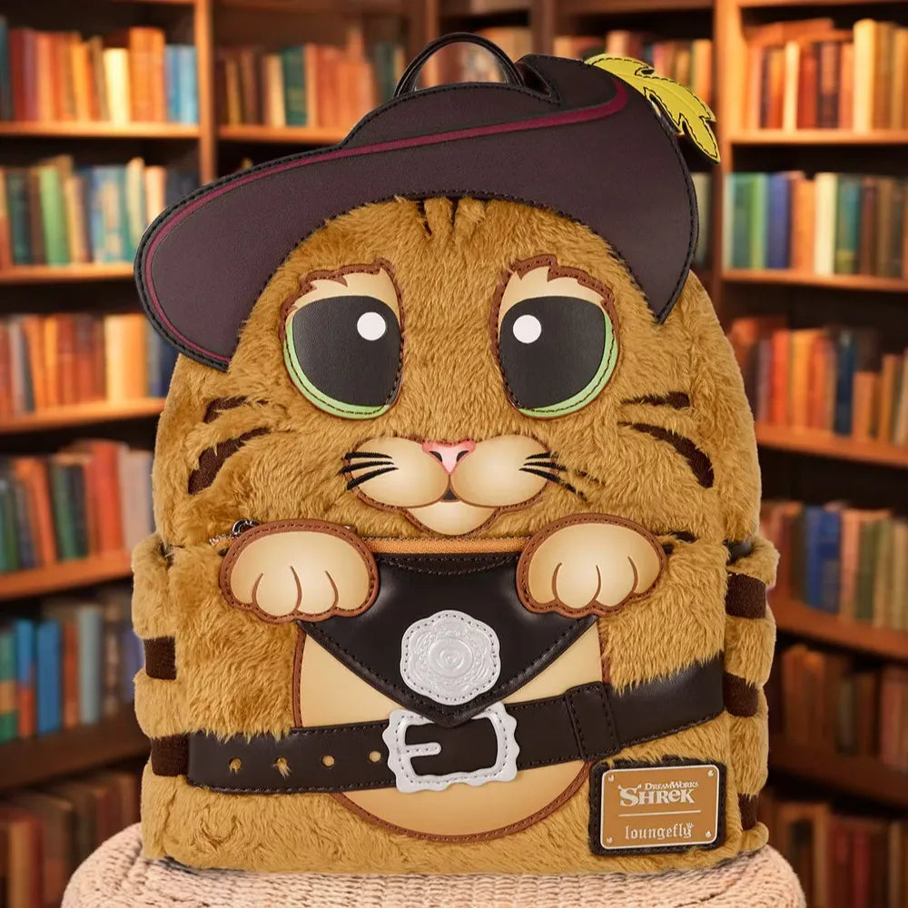 Loungefly Shrek Puss in Boots plush backpack