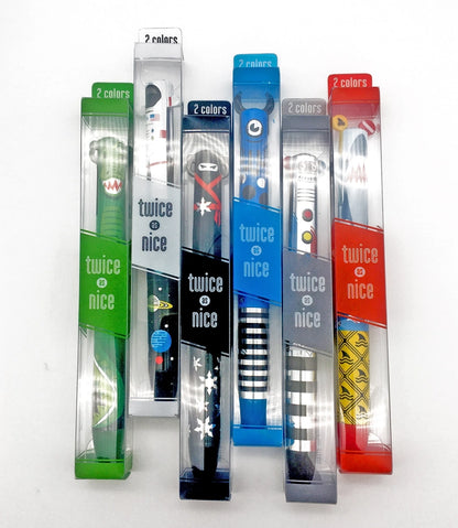 Twice As Nice Metallic 2 Color Click Pen Display of 30