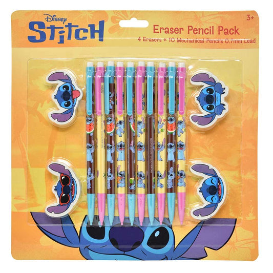 Stitch 10pk Mechanical Pencils with 4 Shaped Erasers