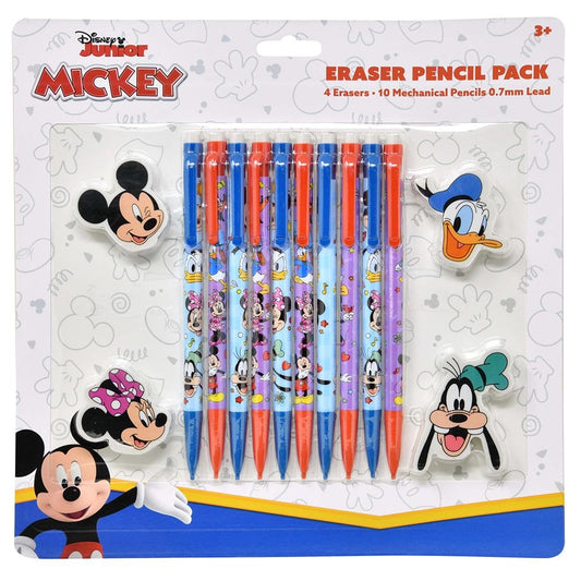 Mickey & Minnie 10pk Mechanical Pencils with 4 Shaped Erasers