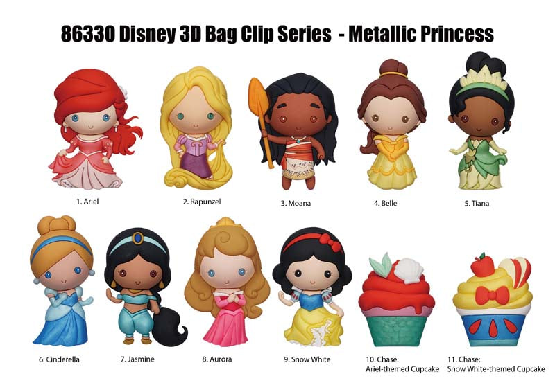 Princess Metallic 3D Foam Bag Clip