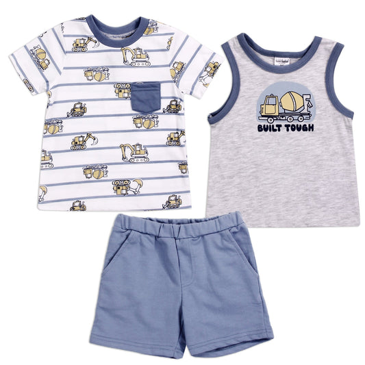 BON BEBE Boys Set Includes: T-Shirt, Tank Top, and Shorts