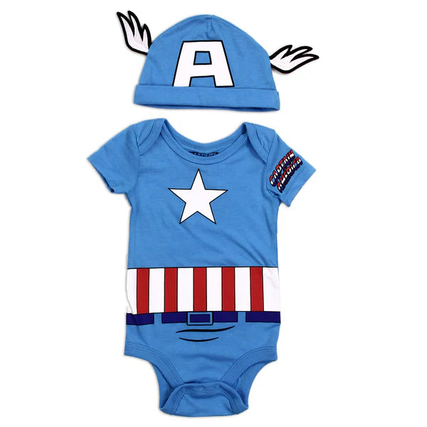 CAPTAIN AMERICA Boys Creeper & Hat Set