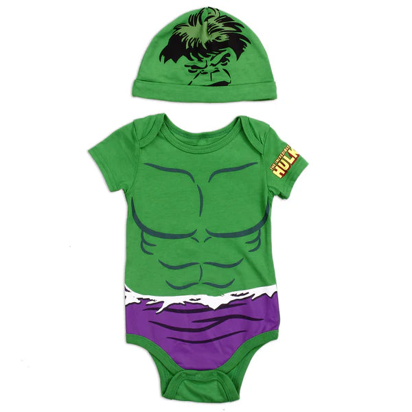 THE HULK Boys Creeper & Hat Set
