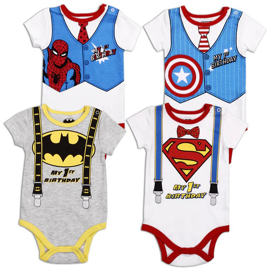 ASSORTED CHARACTERS Boys 1st Birthday Creepers