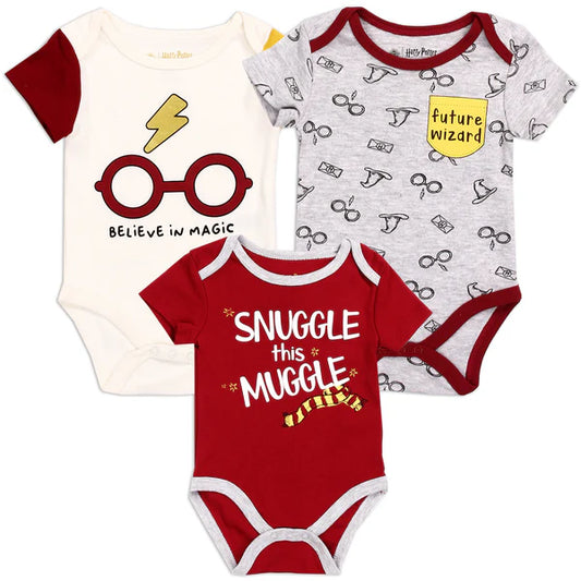 HARRY POTTER Boys Newborn 3-Pack Creepers