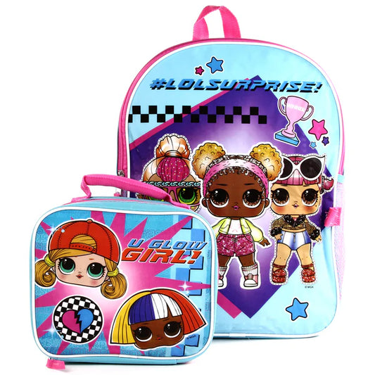 LOL SURPRISE 16" Backpack W/ Lunch Bag