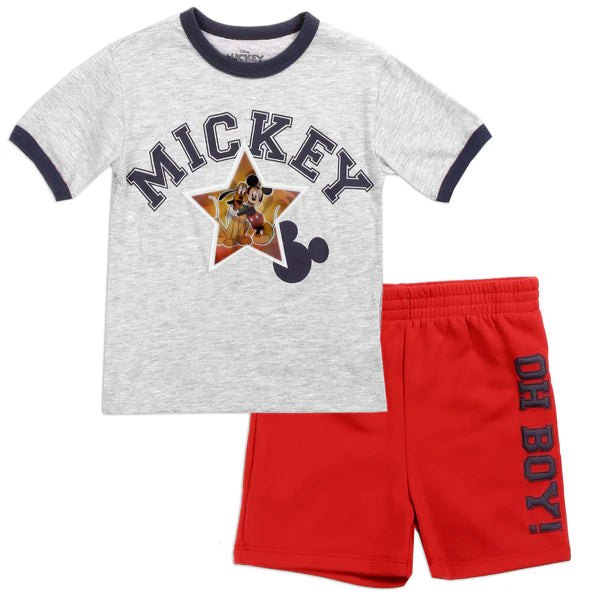 MICKEY MOUSE Boys 2-Piece Short Set with Lenticular Patch