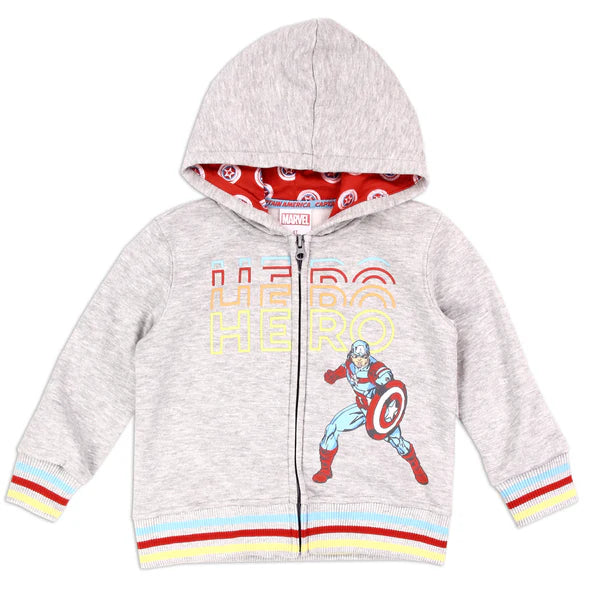AVENGERS Boys Toddler Zip Up Hooded Sweatshirt