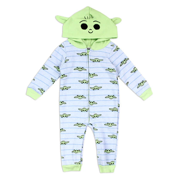 BABY YODA Boys Infant Hooded Fleece Rompe