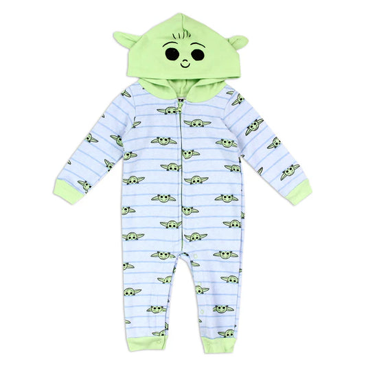 BABY YODA Boys Infant Hooded Fleece Rompe