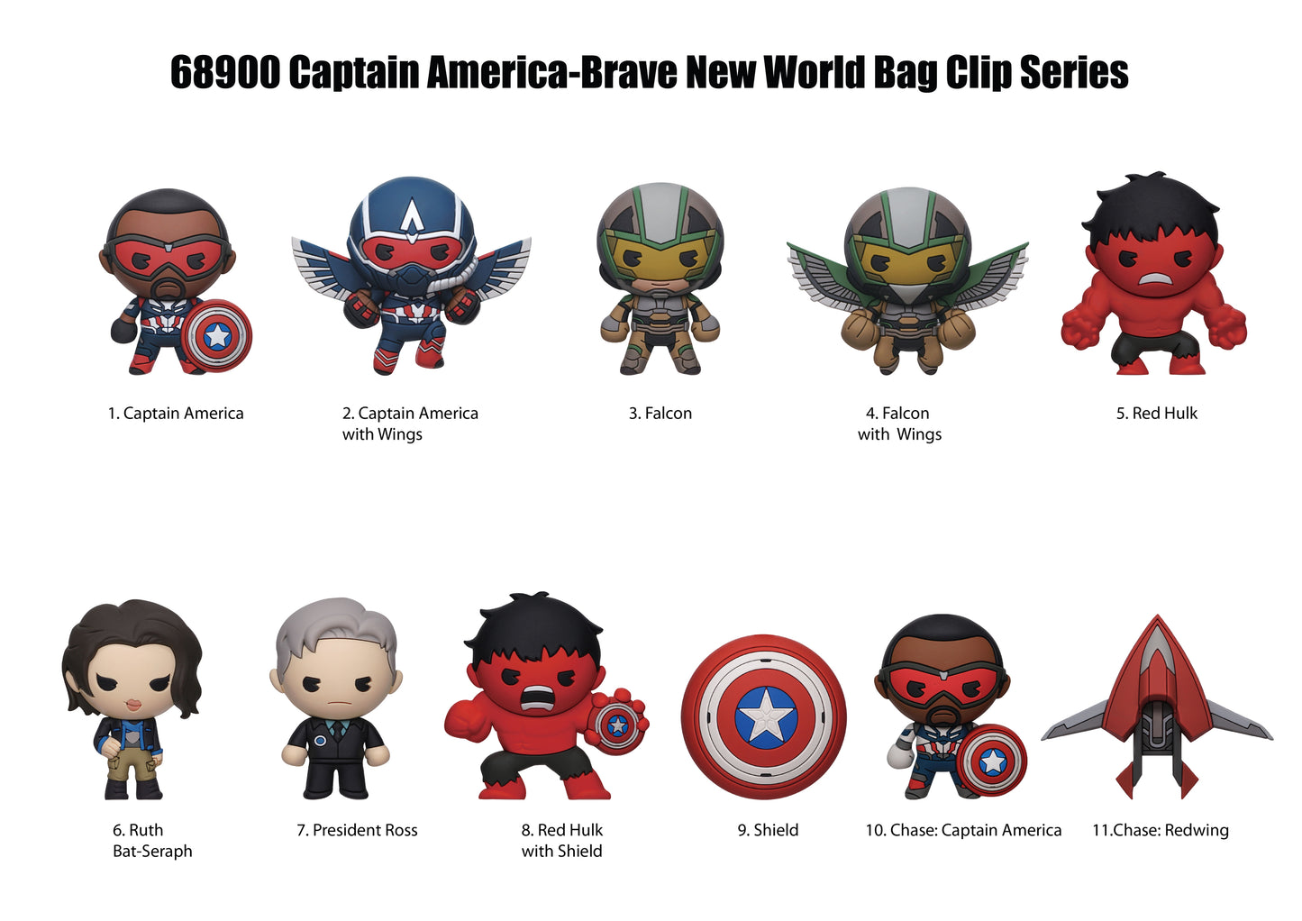 Captain America Brave New World  (M) 3D Foam Bag Clip