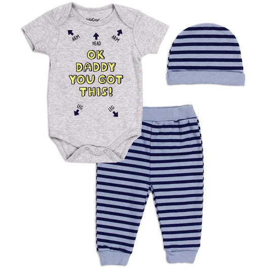 WILD CHILD! Boys Set Includes: Creeper, Pant, and matching Hat