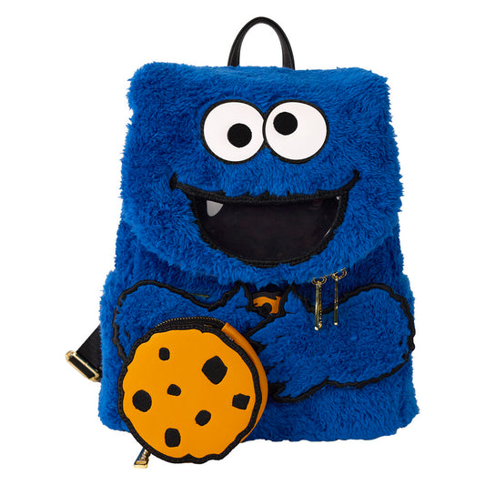 Loungefly Sesame Street Cookie Monster Plush backpack & purse